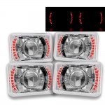 1983 Toyota Cressida Red LED Sealed Beam Projector Headlight Conversion Low and High Beams