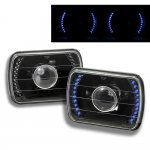 1983 Ford Bronco Blue LED Black Sealed Beam Projector Headlight Conversion