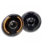 1970 Nissan 240Z Amber LED Black Sealed Beam Projector Headlight Conversion