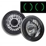 1972 Chevy Monte Carlo Green LED Black Chrome Sealed Beam Projector Headlight Conversion