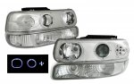 2004 Chevy Tahoe Clear LED Halo Projector Headlights and Bumper Lights