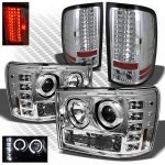 2009 GMC Sierra 3500HD Chrome Halo Projector Headlights and LED Tail Lights