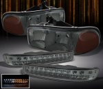 2006 GMC Sierra 2500HD Smoked Euro Headlights and LED Bumper Lights