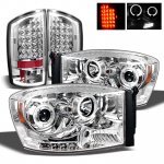 2008 Dodge Ram 2500 Chrome Projector Headlights and LED Tail Lights