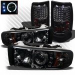 1995 Dodge Ram 2500 Smoked Projector Headlights and LED Tail Lights