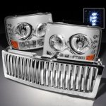 2003 Chevy Tahoe Chrome Vertical Grille and Headlights with LED