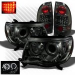 2007 Toyota Tacoma Smoked CCFL Halo Headlights and LED Tail Lights