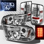 2012 Dodge Ram 3500 Chrome Projector Headlights and LED Tail Lights