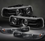 2004 Chevy Tahoe Black Projector Headlights and Bumper Lights