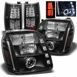 2011 GMC Yukon Black Halo Projector Headlights and LED Tail Lights