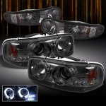 2001 GMC Yukon Denali Halo Projector Headlights Bumper Lights Smoked