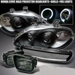 1998 Honda Civic Black Headlights and Grille with Smoked Fog Lights