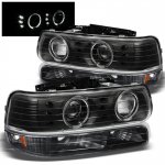 2002 Chevy Tahoe Black Halo Projector Headlights and Bumper Lights