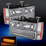 1988 Chevy Silverado Clear Euro Headlights and LED Bumper Lights