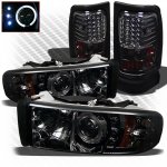1998 Dodge Ram 3500 Smoked Projector Headlights and LED Tail Lights