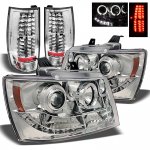 2014 Chevy Suburban Chrome Halo Projector Headlights and LED Tail Lights