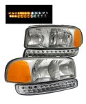 2005 GMC Sierra Clear Euro Headlights and LED Bumper Lights