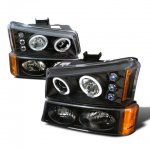 2003 Chevy Silverado 2500HD Black Housing Projector Headlights and Bumper Lights