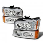 2004 Chevy Avalanche Chrome Projector Headlights and Bumper Lights