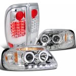 1998 Ford Expedition Chrome Halo Projector Headlights and LED Tail Lights