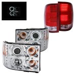 2007 GMC Sierra 2500HD Clear CCFL Halo Projector Headlights and LED Tail Lights