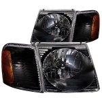 2003 Ford Explorer Sport Trac Headlights and Corner Lights Black