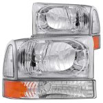 2001 Ford F350 Super Duty Crystal Headlights and Corner Lights Chrome