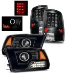 2012 Dodge Ram 3500 Black Halo Projector Headlights and LED Tail Lights