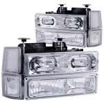 1997 Chevy 3500 Pickup Clear Halo Euro Headlights and Bumper Lights