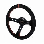 Black Suede 330mm Deep Dish Steering Wheel
