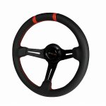 Black Leather 330mm Deep Dish Steering Wheel