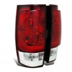 GMC Yukon XL 2007-2013 Red and Clear Tail Lights