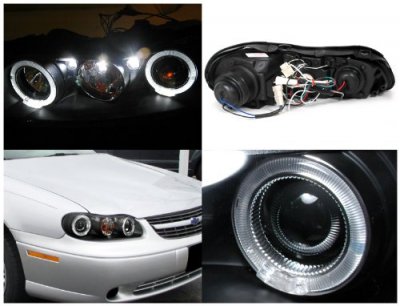 Chevy Malibu 1997 2003 Black Dual Halo Projector Headlights With Led A122s6xm101 Topgearautosport