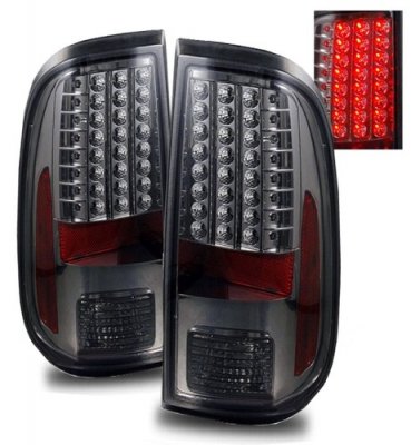 Ford F350 Super Duty 2008-2013 Smoked LED Tail Lights | A132D6JT109