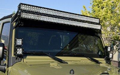 Jeep Wrangler JK 2007-2015 Dual LED Light Bars with Mounting Brackets |  A1286YWJ258 - TopGearAutosport