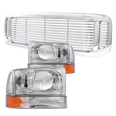 Ford F350 1999-2004 Chrome Front Grill and Headlights Set | A1288L0D184 ...