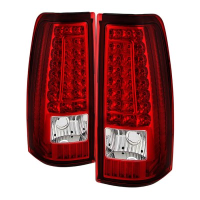 Chevy Silverado 2500 2003-2004 Red Clear Custom LED Tail Lights ...