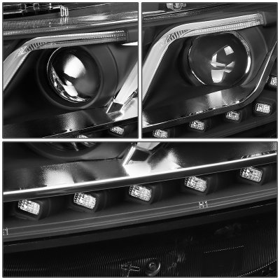Honda Crosstour 2012-2015 Black Projector Headlights LED DRL ...