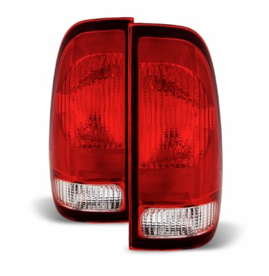 Ford F250 1999-2007 Red and Clear Replacement Tail Lights | A1285W99234