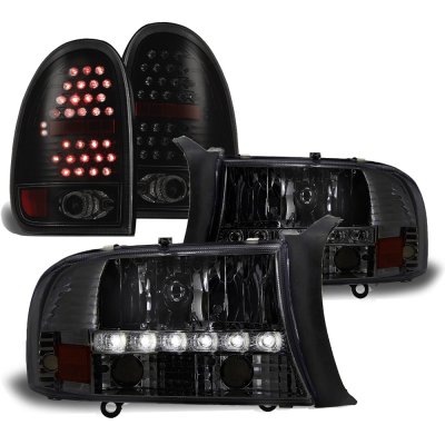 Dodge Durango 1998-2003 Smoked DRL Headlights LED Tail Lights