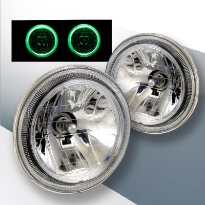 Jeep Wagoneer 1974-1978 Sealed Beam Headlight Conversion Green Halo ...