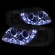 Ford Expedition 1997-2002 Black LED DRL Projector Headlights with Halo