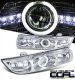 Saturn SL 1996-1999 Clear CCFL Halo Projector Headlights with Integrated LED