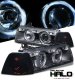 BMW E36 Coupe 3 Series 1992-1998 Black Halo Projector Headlights and Smoked Corner Lights Set