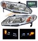 Honda Civic Sedan 2006-2008 Depo Clear Projector Headlights with Integrated LED