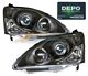 Honda Civic Si Hatchback 2002-2005 Depo Black Projector Headlights