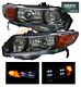 Honda Civic Coupe 2006-2011 Depo Black Projector Headlights with Integrated LED