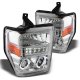 Ford F450 Super Duty 2008-2010 Chrome Projector Headlights Halo LED