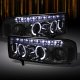 Dodge Ram 2500 1994-2002 Smoked Halo Projector Headlights with LED DRL