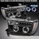 Toyota Tundra 2007-2013 Black Dual Halo Projector Headlights with LED